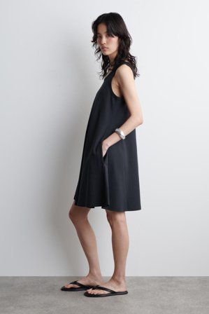 COS Women's Abito Mini Swing In Jersey Di Cotone in Blu