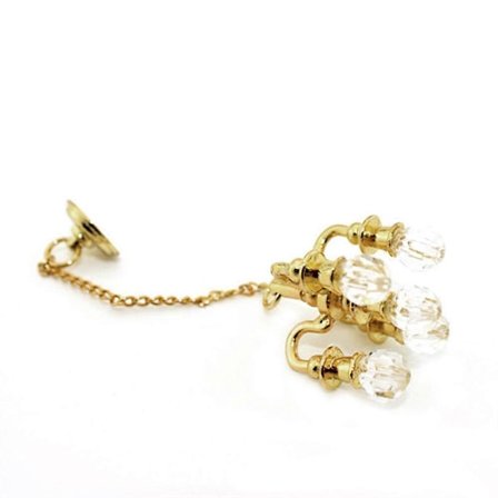 Mini Lysekrone Leke Hus Tilbehør Dekorasjon Modell Simulering Liv Scene Mini Hus Leke DIY Gaver Tilbehør 1:12 (Gull)