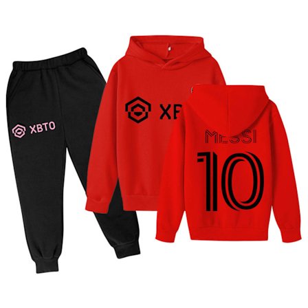Xbi - No.10 Messi barn gutter casual sportklær fotball hettegenser treningsbukser genser