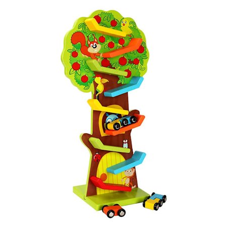 [CA] Leketøysbilbane i tre for barn, bilparkering, racerbane, leketøy for småbarn