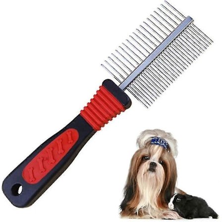 Hundekam, Kjæledyrskam Dobbeltsidig Kam Profesjonelt Trimmingsverktøy For Børsting Fjerning av hår Anti Lus Hundeloppekam Jskee
