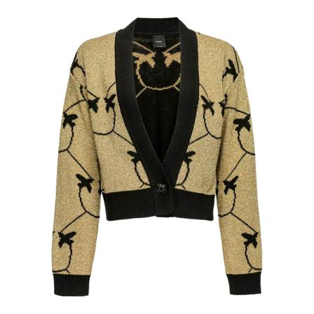 Pinko, Cardigan Coralie Zwart, Dames, Maat:M,wol