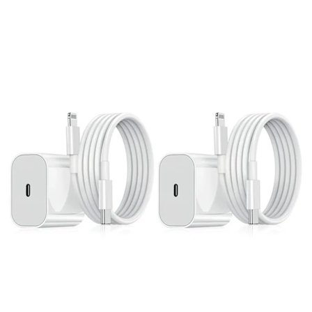 iPhone Oplader - Hurtig Oplader - Adapter + Kabel 20W USB-C Hvid
