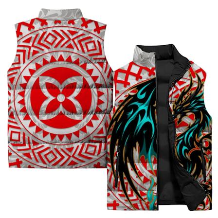 Mænds Vintervest Edderkop og Rød Drage Print Trendy Vest Mænd Jakker Mænds Tøj 2024 Harajuku Streetwear Veste Ærmeløs P24145MHH-90PG 6XL