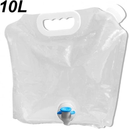 10L Bärbar Vattenpåse i Plast med Fällbar Behållare