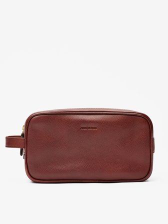 John Henric Men's Chestnut Toiletry Bag Azzo Size Onesize