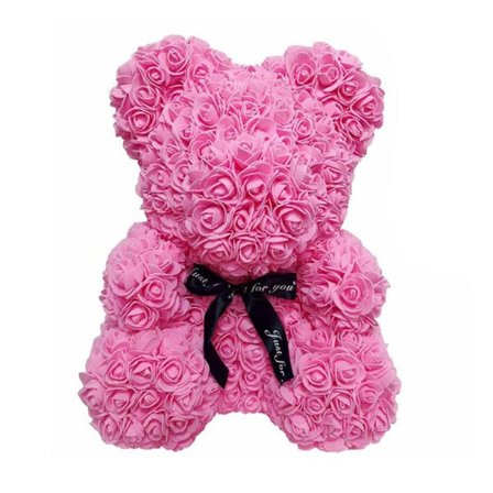 Rosebjørn Ros Blomma Nalle Til årsdagen Fødselsdager Bryllupsdusjer Kjæreste Kone Mødre Rosa