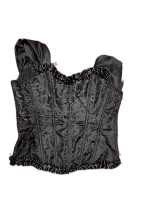 Svart korsett med puffärmar