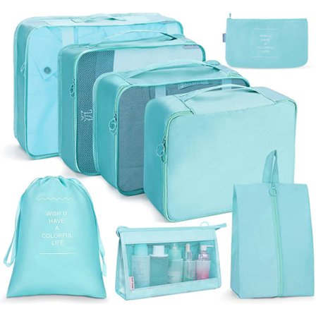 Travel förvaringsväska set Makeup Pack 8-delat set Bright Blue