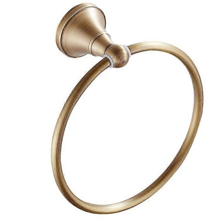 Rundt håndklestativ, børstet messing, antikk messing kleshenger Håndklestativ