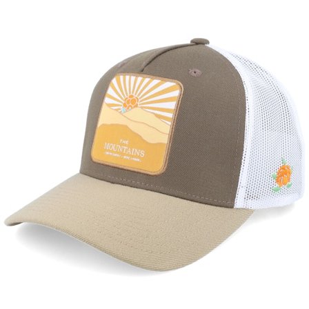 SQRTN - Braun trucker Cap - Mountains Cap Brown Trucker @ Hatstore