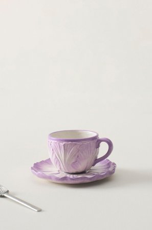 Jotex - Kopp Med Fat 1-pk Lilla/hvit - FLORA - Kjøp Kopper & krus hos Jotex