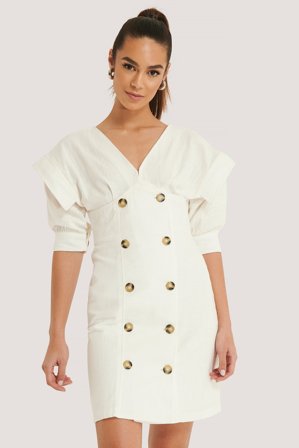 Trendyol Minikleid Mit Knopfdetail - Minikleider - OffWeiß - EU 40