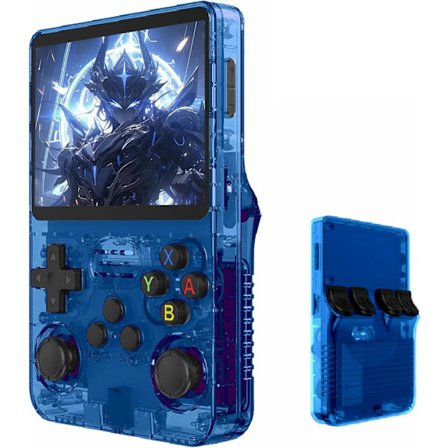 R36S Retro Kannettava Pelikonsoli 3,5 tuuman IPS-näytöllä, 64 Gt TF-kortti esiladattu 10 000+ pelillä, avoimen lähdekoodin Linux-järjestelmä, sininen
