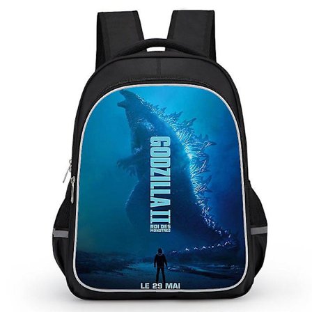 Godzilla Print School Bag Kids Waterproof Backpack #1