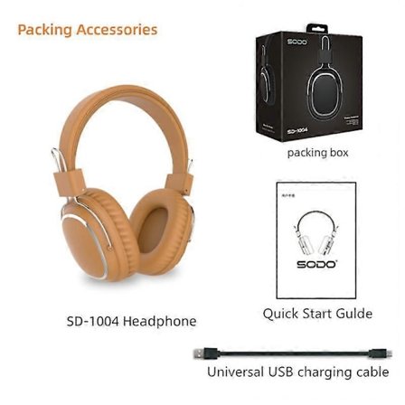 SODO 1004 Trådlösa Hörlurar Vikbara Bluetooth-kompatibla 5.1 Stereo Headset Trådbundna Trådlösa Hörlurar med Mikrofon Stöd TF/FM