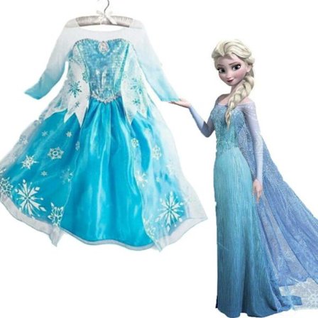Kid Jente Elsa Fancy kjoler Fest Cosplay Kostyme Prinsessekjole
