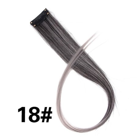 Leeons Clip In Hair Extensions 20 Inch Colorful Synthetic Ombre Rosa Lila Hairpieces Straight Party Highlights Extension