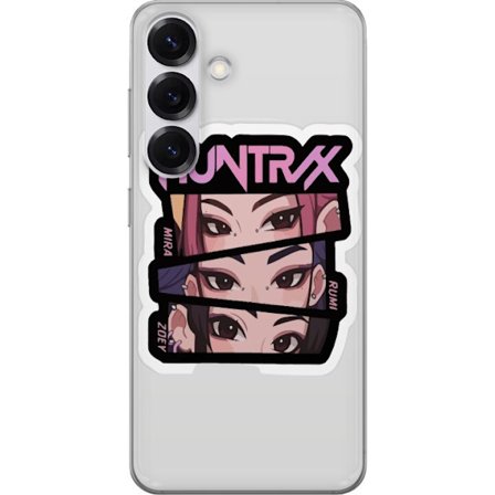 Yhteensopiva Puhelinkuori Samsung Galaxy S25 K-pop-inspiroitunut futuristinen tyttöryhmä neonvaloissa ja kosminen sci-fi-kohtaus