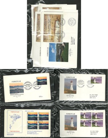 Færøerne til 1986 - Dubletsamling af FDC'er i 9 album