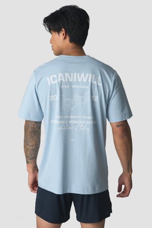 ICANIWILL - Everyday Cotton T-shirt Print Arctic Blue - Herren - ICIW