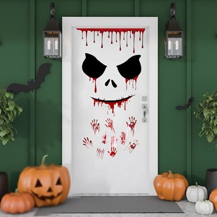 Nye Halloween Vinduesklistermærker, Store Skræmmende Dæmon Klistermærker Til Halloween Fest Dekoration, Blodige Hænder Og Fødder DIY Klistermærker Til