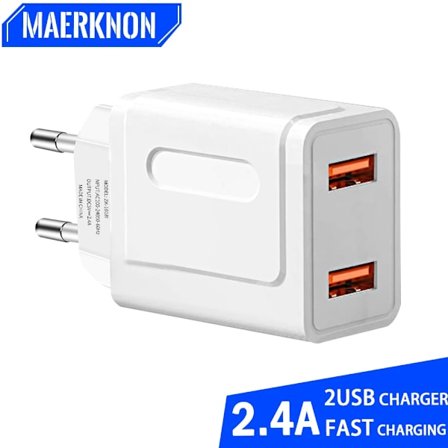 2 Portars USB-laddare Snabbladdning Portabel Mobiltelefon Snabbladdare För Samsung S23 Xiaomi 14 Pro Huawei Dubbel USB Vägg