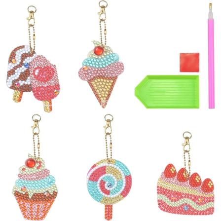 5 kpl diamond painting lapsille avaimenperä Art Craft DIY