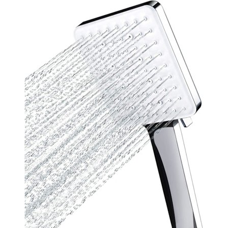 Brusehoved, højtryksbrusehoveder med 6 indstillinger, kun kraftfuldt brusehoved, universelt vandbesparende stort brusehoved