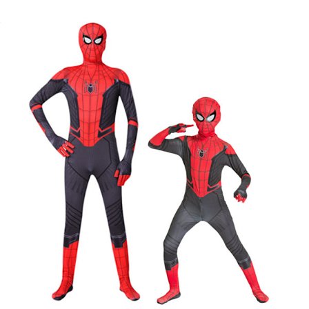 Mub- Multiple 6Y 11Y PS Game Black Gold Kid Superhero Costumes Spiderman Far from Home Halloween Clothes Spider man Costume
