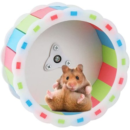 Stillegående hamsterhjul, sklisikkert hamsterhjul, hamsterhjul leketøy for hamster, pinnsvin, små kjæledyr 15cm (Farge)
