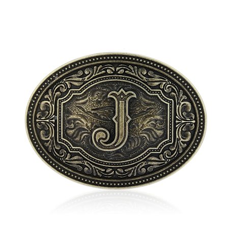 1 stk Western Beltespenne med Initialer J - Cowboy Rodeo Beltespenne for Menn og Kvinner