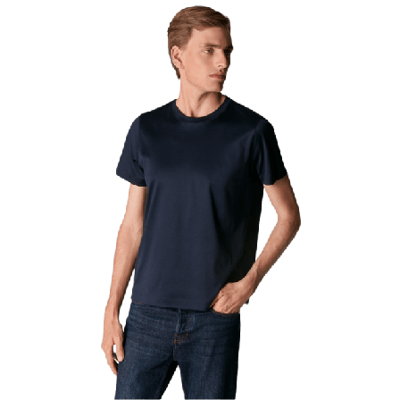 Eton T-shirt I Filo Di Scozia T-shirts Herr Blå XS