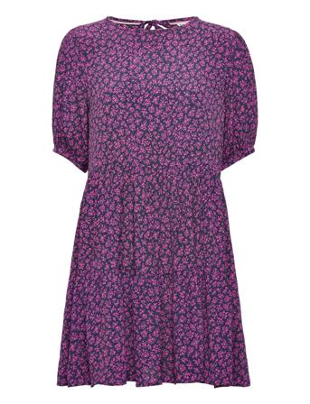 Tjw Printed Tiered Dress Kort Klänning Lila Tommy Jeans