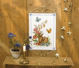 Veggteppe Rådyr på blomstereng - Knittingroom