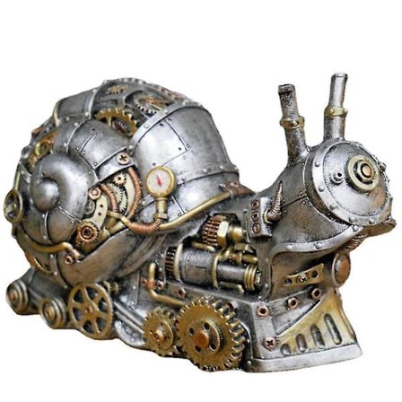 Mekanisk Punk Hund Polyresin Hantverk Steampunk Bulldog Hund Staty Hem Dekorationer(Snigel)