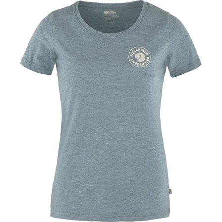 Fjällräven Women's 1960 Logo T-Shirt Top in Indigo Blue/Melange | Size: Small, Organic Cotton