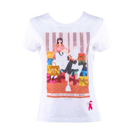 Nenette T-Shirts , Wit , Dames , Maat: M