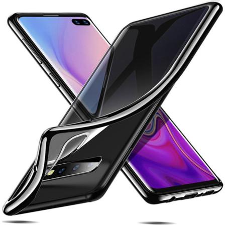 Effektfullt Skyddsskal av mjuk Silikon till Samsung Galaxy S10 Silver