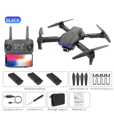 E99 K3 Drone 4K Dubbel/Enkel Kamera 6-axlig 3-vägs Hinder Undvikande RC Quadcopter