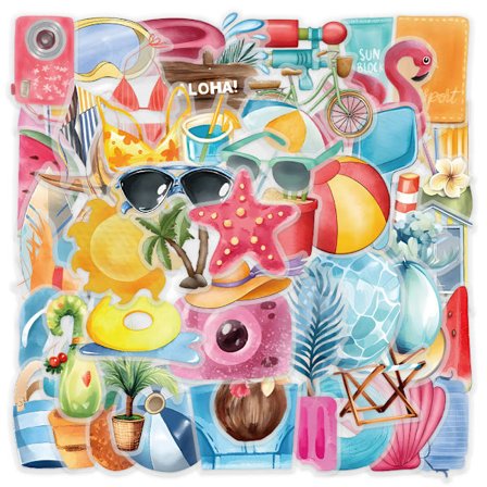 2 Pakkausta Kausiluonteisia Tarroja | 100 Ainutlaatuista Mallia | Vedenpitävät PET-tarrat Kannettavalle Tietokoneelle, Juomapullolle, Matkalaukulle (