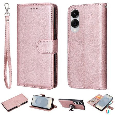 SKALO Samsung S25 Edge 2-i-1 Magnetisk Aftagelig Flip Cover - Rosa guld