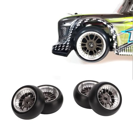 4 kpl RC-drift-renkaat, vahva vaimennus, korkea kulutuskestävyys, helppo asennus, RC-auton renkaat 1/28 RC-autoon, titaani