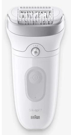 Braun Silk-épil 7 SkinSpa SE7-081 Epilator (hvit/sølv) For enkel hårfjerning, bredt hode, eksfolieringsbørste
