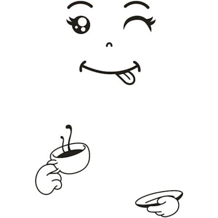 1 stk. Sød køleskabs klistermærke glad lækker ansigt køkken køleskab væg