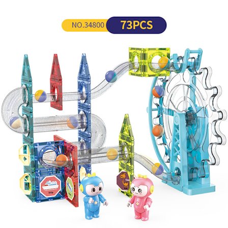 Magisk Magnetisk Paradise Magnetisk Oppgradert Versjon Fargevindu Magnetisk Ark Elektrisk Kulebane Byggeklosser Barnas Magnetiske Leke