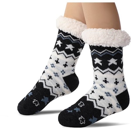 Gulvsokker, varme vintersokker, innesokker, peiskosetøfler, varme sklisikre hussokker voksne, sklisikre tøfler, tykke plysjsokker, hjemmesokker