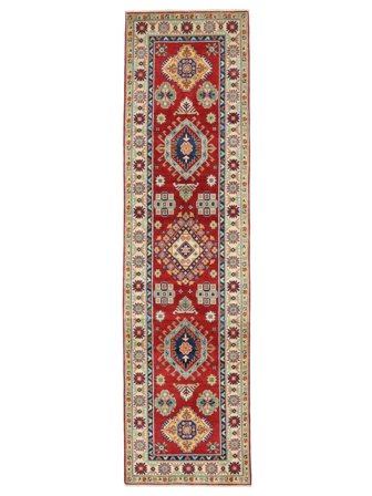 Oriental Kazak Fine Rug 80X300 Runner Dark Red/Brown Wool, Afghanistan
