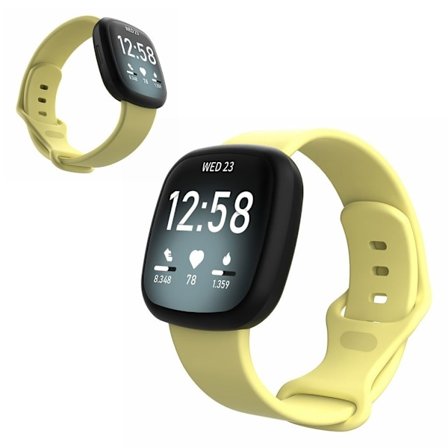 Fitbit Versa 3 / Sense silikon klockarmband - gul Size: L