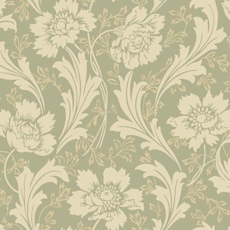 Duro Tapetprov, Villastaden 100-02P Gammalsvenska Papper, Grön, L, , Färg & tapeter